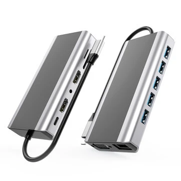 Bakeey FX14W 14 in 1 USB-C Hub Docking Station 2x HDMI LAN PD