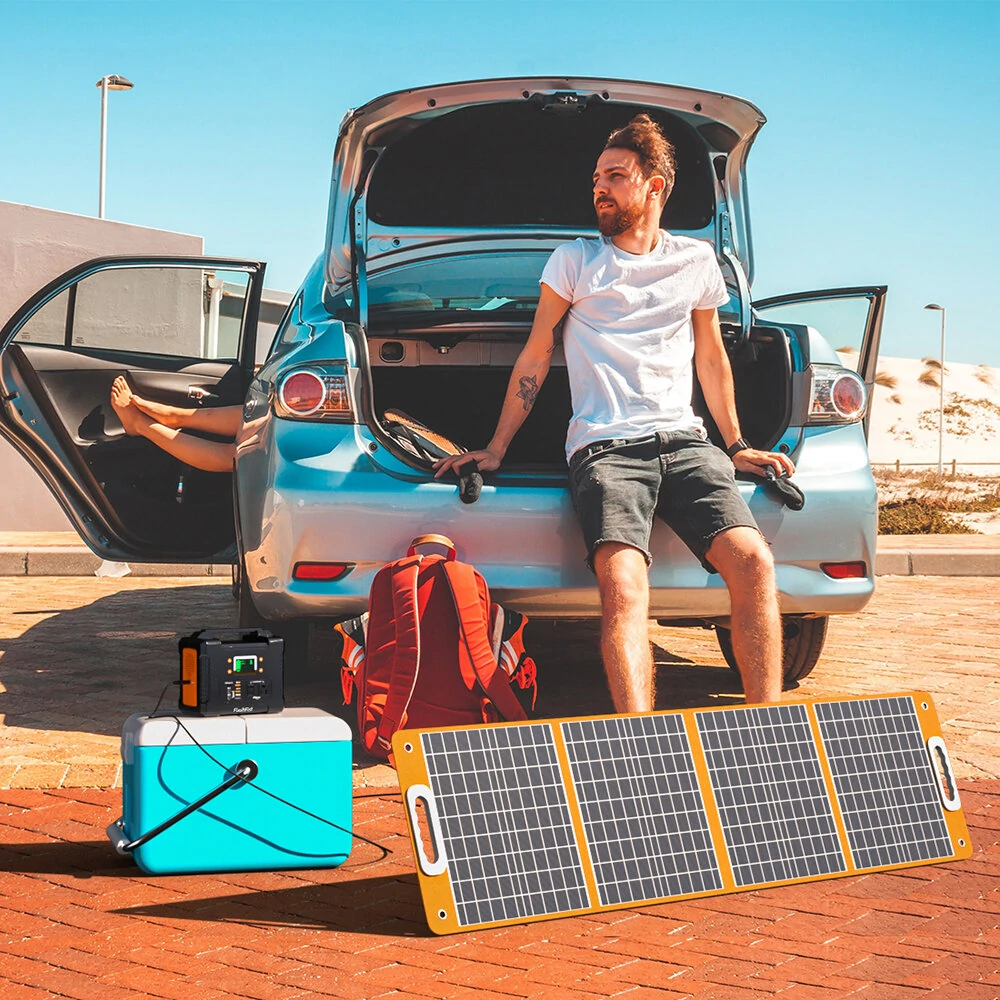 FlashFish TSP 18V 100W Foldable Solar Panel Portable Solar Charger DC/USB