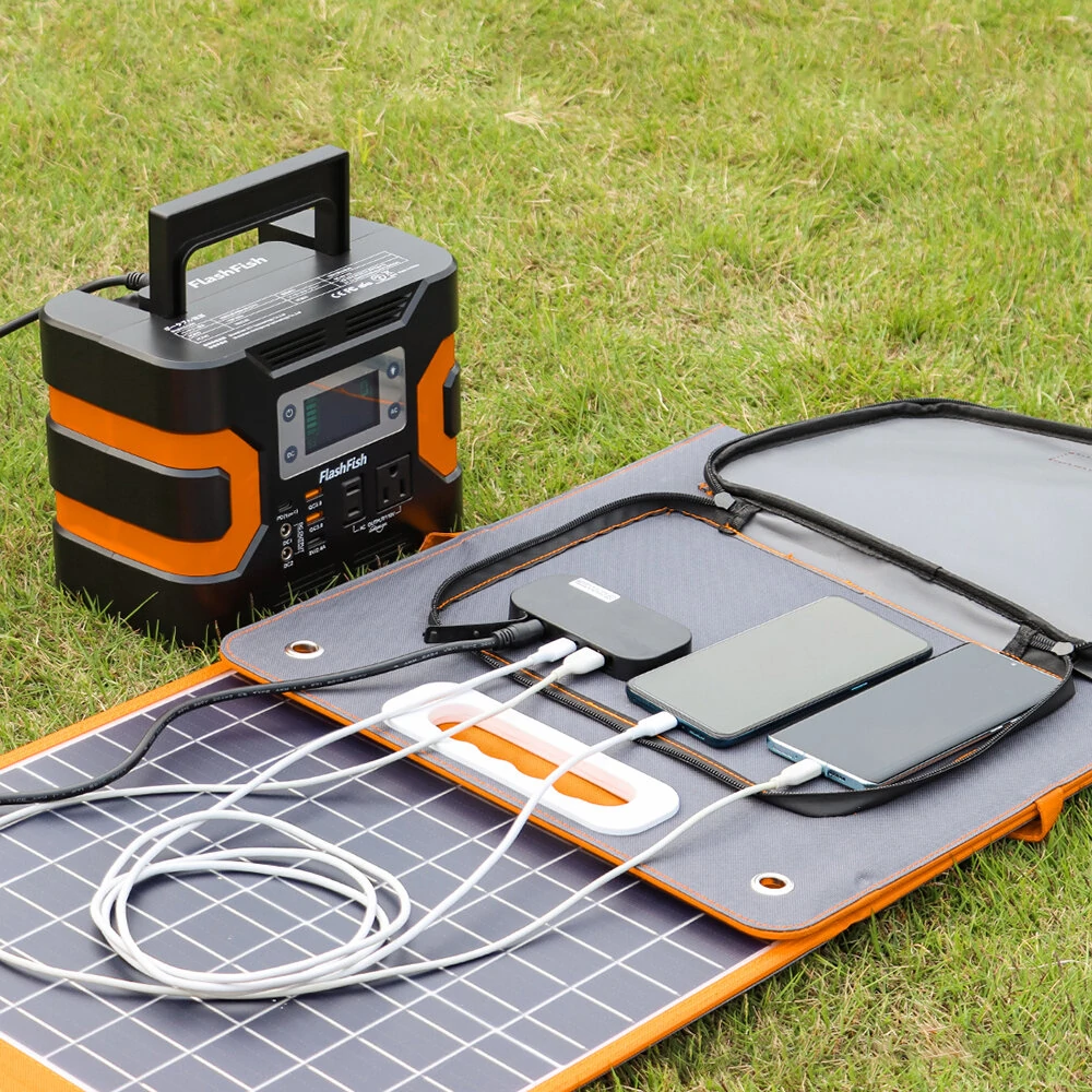 FlashFish TSP 18V 100W Foldable Solar Panel Portable Solar Charger DC/USB