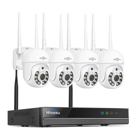 Hiseeu 3MP WiFi Camera Set Wireless PTZ Auto Tracking