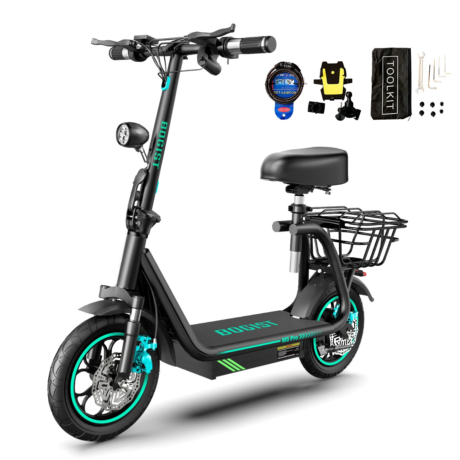 BOGIST M5 PRO+ Folding Electric Scooter with Seat 48V 13Ah 500W