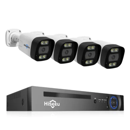 Hiseeu 8CH PoE Security CCTV Camera System Color Night Vision