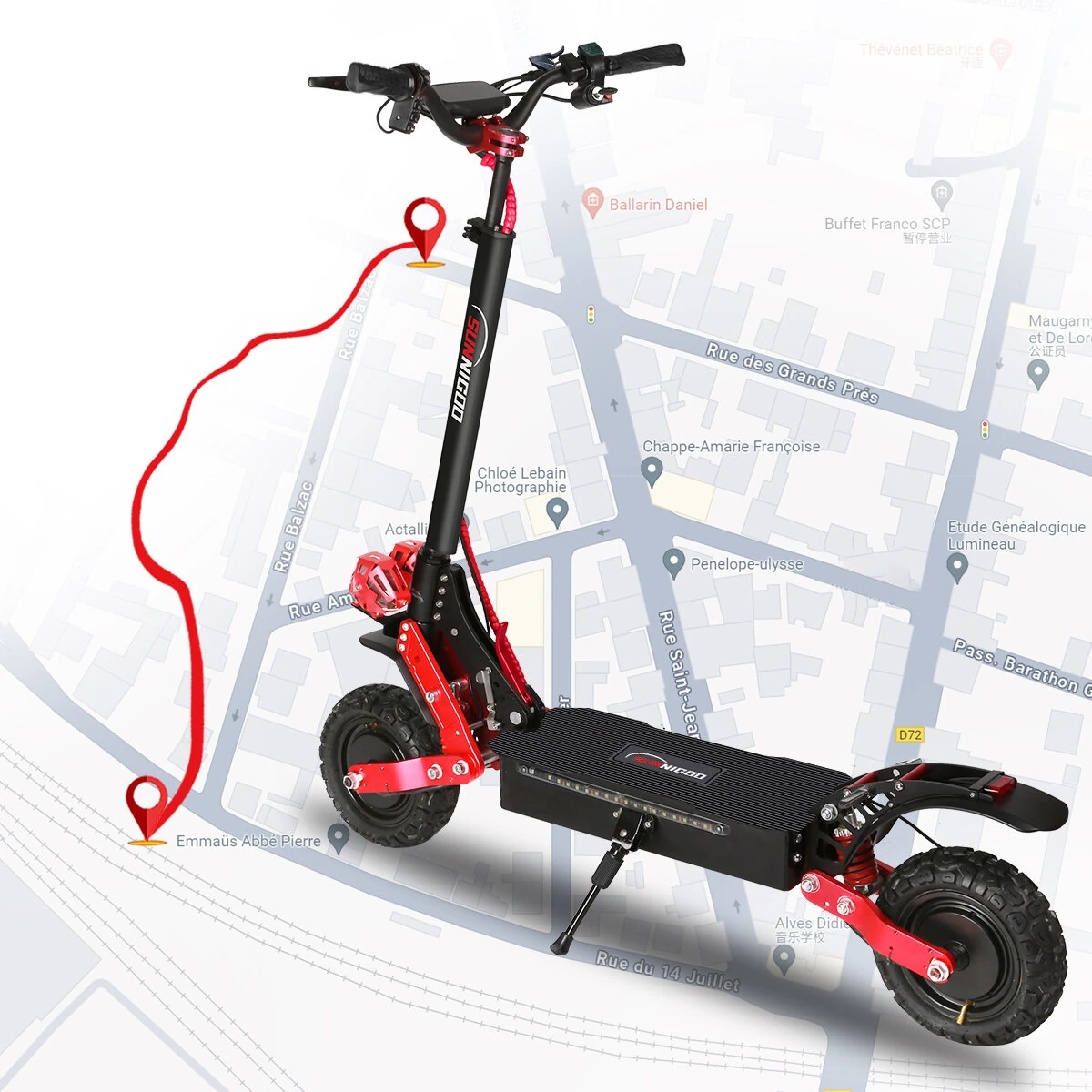 SUNNIGOO X7 PRO Electric Scooter NFC Unlock 48V 21Ah Dual Motor