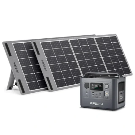 Aferiy P010 800W 512Wh Power Station + 2x 100W Solar Panel UPS