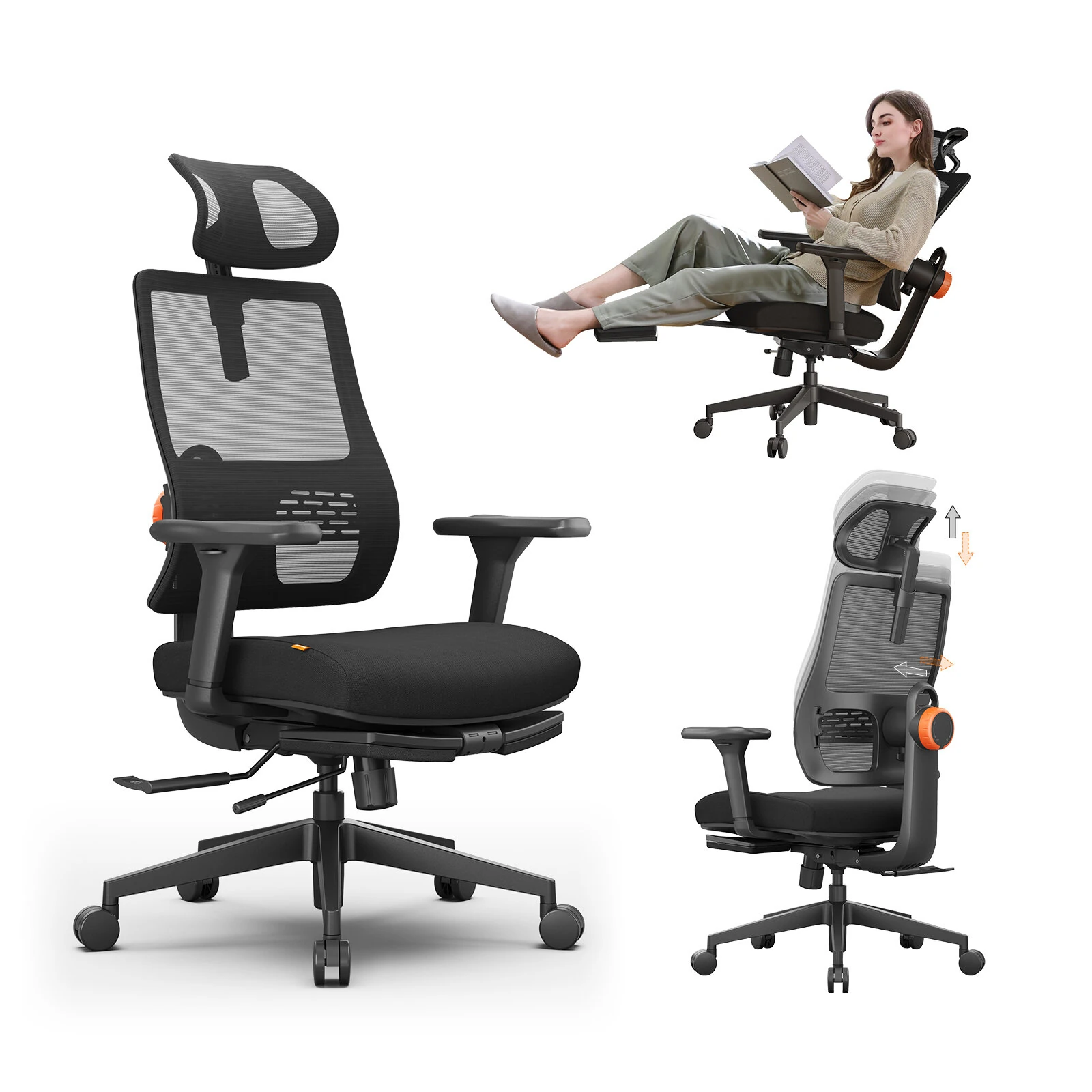 Newtral MagicH-BP Ergonomic Chair with Footrest Auto-Following Lumbar