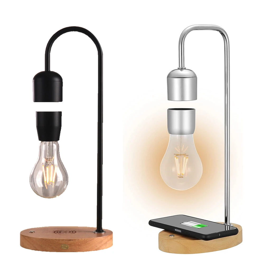 Levitating LED Light Art Piece with Wireless Charging 6 Inch Night Light