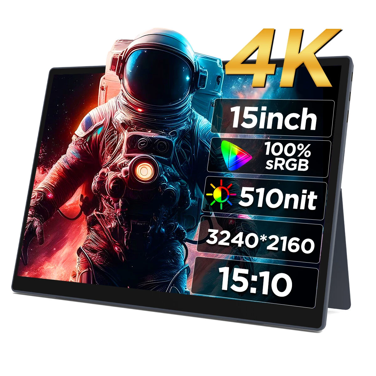 HAILESI 15 Inch 3240x2160 Portable Monitor 450nit 100% sRGB IPS