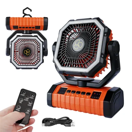 IPRee Portable Desk Fan with LED Light 20000mAh Rechargeable