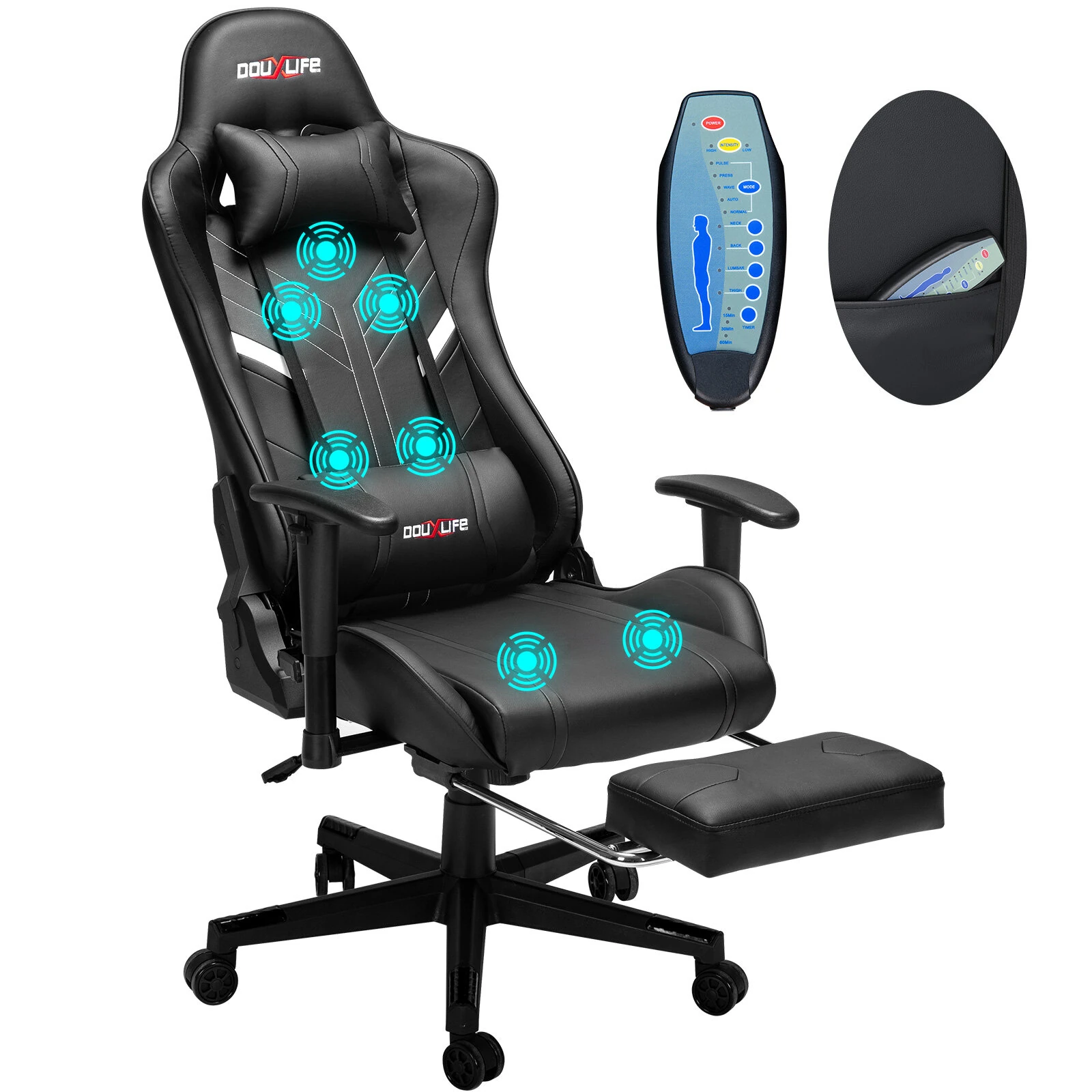 Douxlife GC-RC03 Gaming Chair with 7 Point Massage Ergonomic High Back