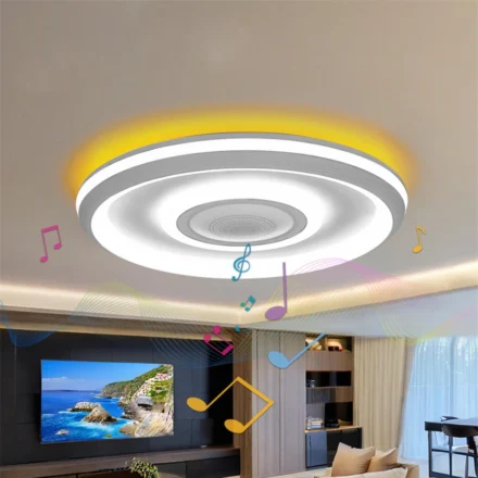 Elfeland LED Smart Music Ceiling Light RGB Ambient Backlight Bluetooth Speaker