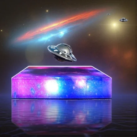 Magnetic Levitating UFO Ambient Lamp RGB Galaxy Base Touch Control Desk Light