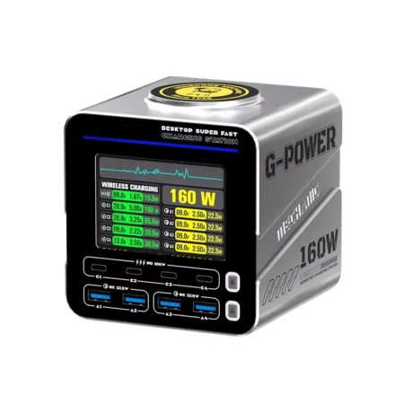G-POWER 160W GaN Fast Charger 8-Port PD3.1 Charging Station with 15W Wireless