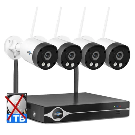Hiseeu WK-4HBY08 4CH Wireless Security Camera System 8MP 4K WiFi