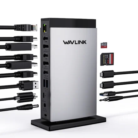 WAVLINK 15 in 1 USB-C DisplayLink Docking Station Triple Display 130W