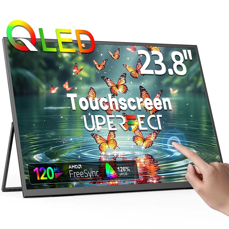 UPERFECT 23.8 Inch Portable Monitor QLED Touchscreen 120Hz FHD