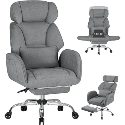 HOFFREE Criss Cross Office Chair with Footrest Adjustable Armrests and Headrest