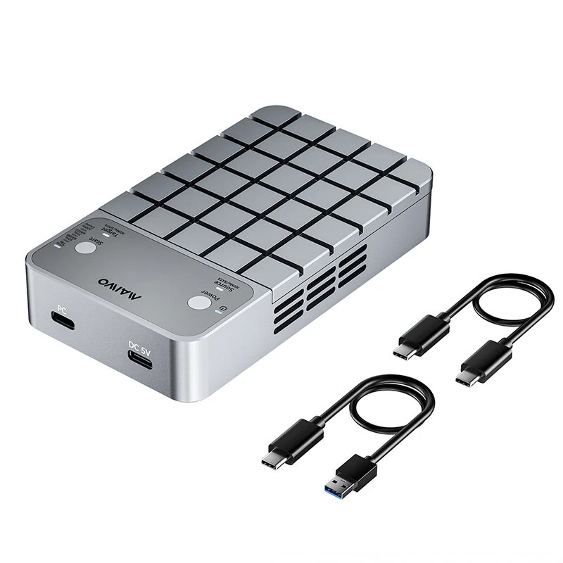 Maiwo K2042P3 M.2 NVMe SATA Dual Bay Hard Drive Enclosure 20Gbps USB 3.2 Gen2x2