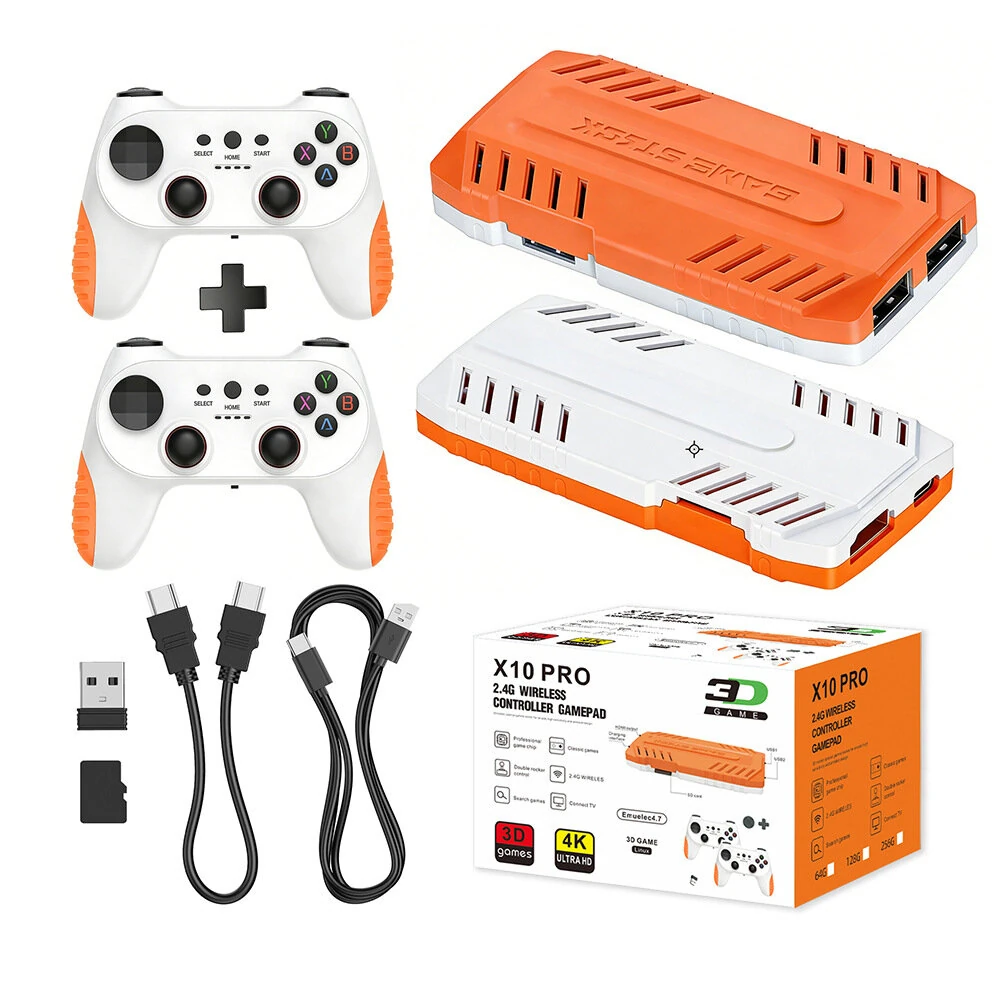 X10 Pro 50000+ Games TV Game Stick with Dual 2.4G Wireless Controller