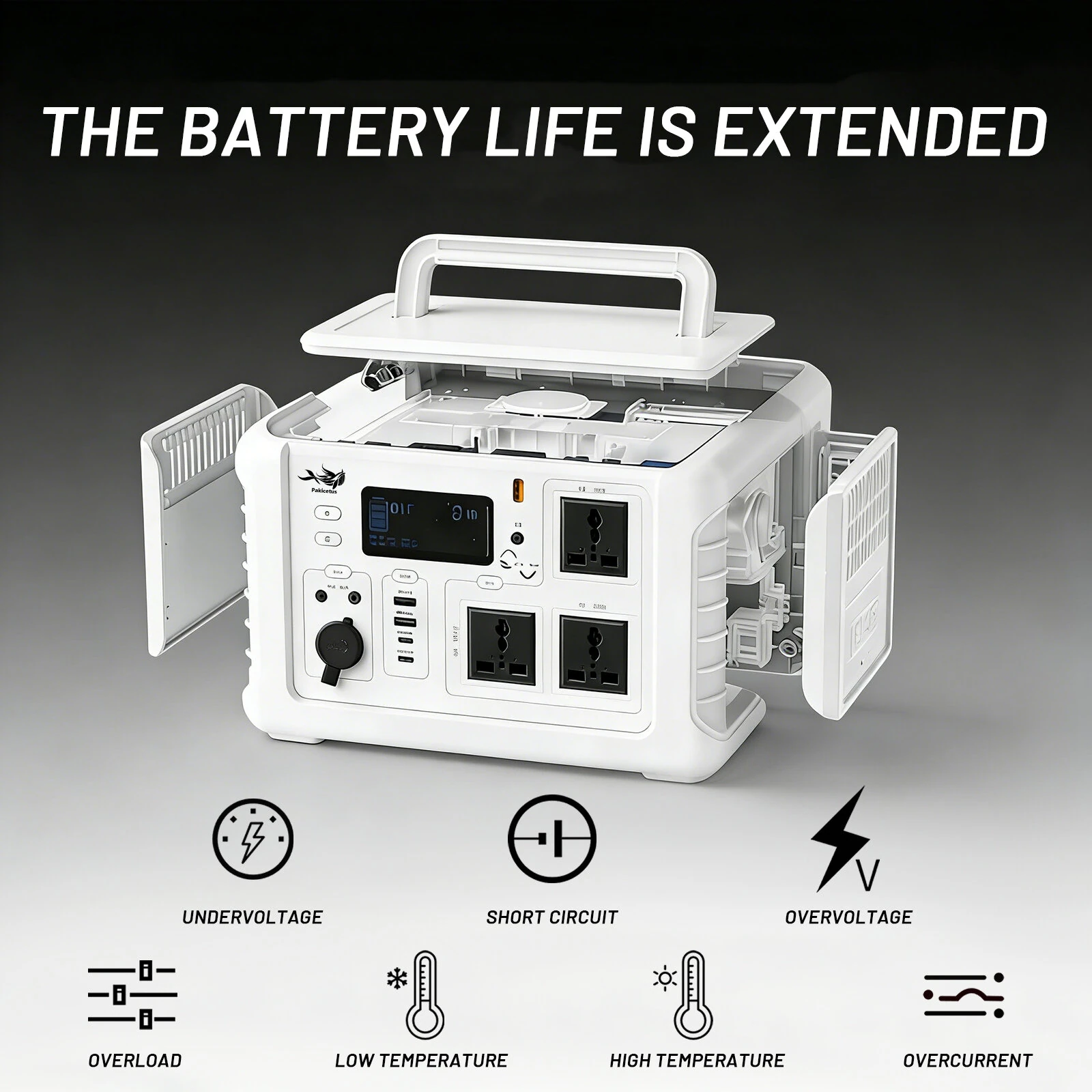 1200W Portable Power Station 1152Wh Solar Generator PD100W Wireless Charging