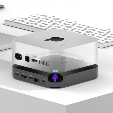 MEPATEM HB03+ Dock for Mac Mini M4 7-in-2 USB-C Hub 4K 60Hz NVMe M.2 SSD Slot
