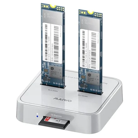 MAIWO K3016SD Dual Bay SSD Docking Station M.2 NVMe/SATA USB 3.1 Gen 2 10Gbps
