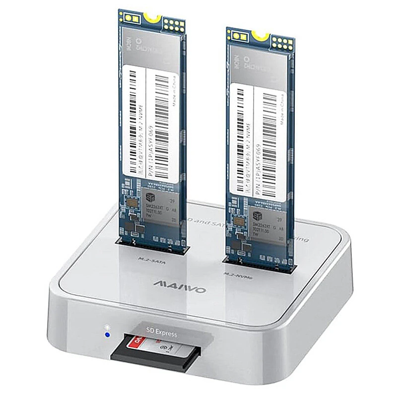 MAIWO K3016SD Dual Bay SSD Docking Station M.2 NVMe/SATA USB 3.1 Gen 2 10Gbps