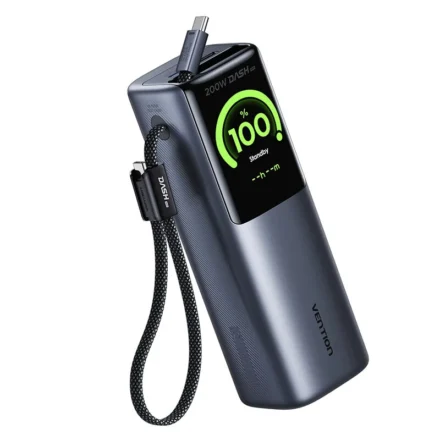 Vention FKV 200W 25000mAh Smart Display Power Bank with 2 USB-C Cables