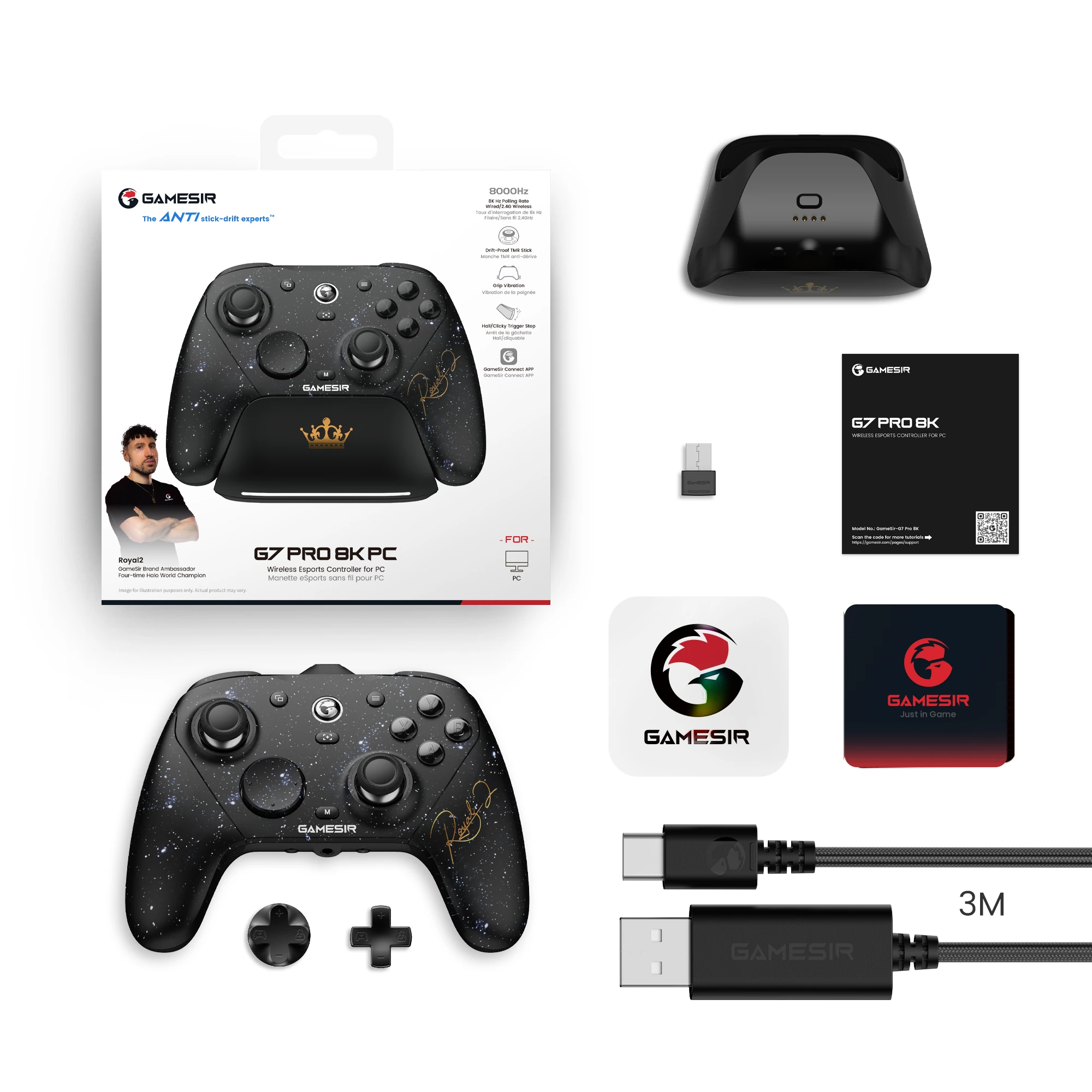 GameSir G7 Pro 8K PC Wireless Gaming Controller Hall Effect (Royal2 Edition)