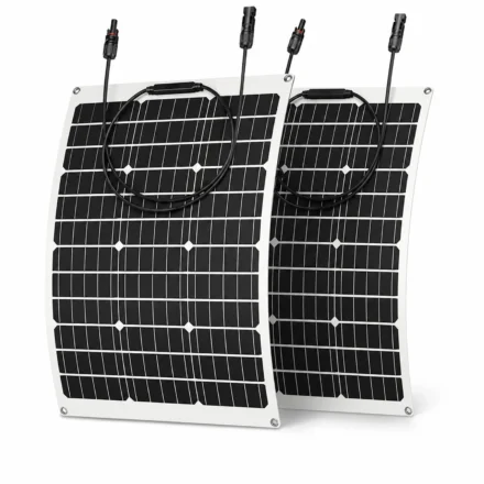 2PCS 60W Flexible Solar Panel 77.3x51cm Bendable Lightweight for RV Boat