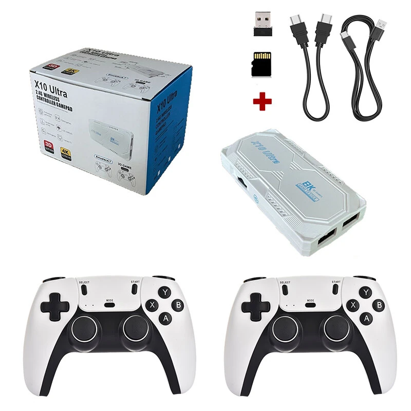 X10 Ultra 128G 3D 4K Retro TV Game Stick with Dual Controller