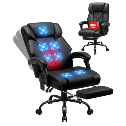 HOFFREE 7-Point Vibration and Heat Massage Office Chair with Footrest
