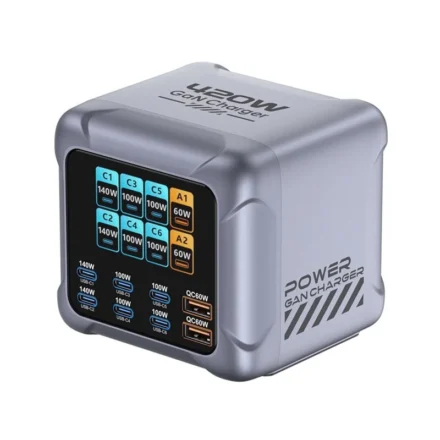 420W GaN Charger Station 8 Ports USB C PD3.1 with Digital Display