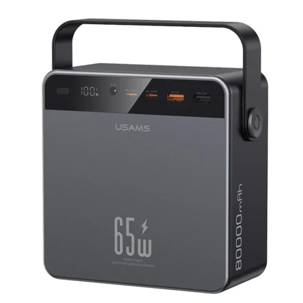 USAMS CD270 PB93 PD65W 80000mAh Power Bank with LED Display and Light
